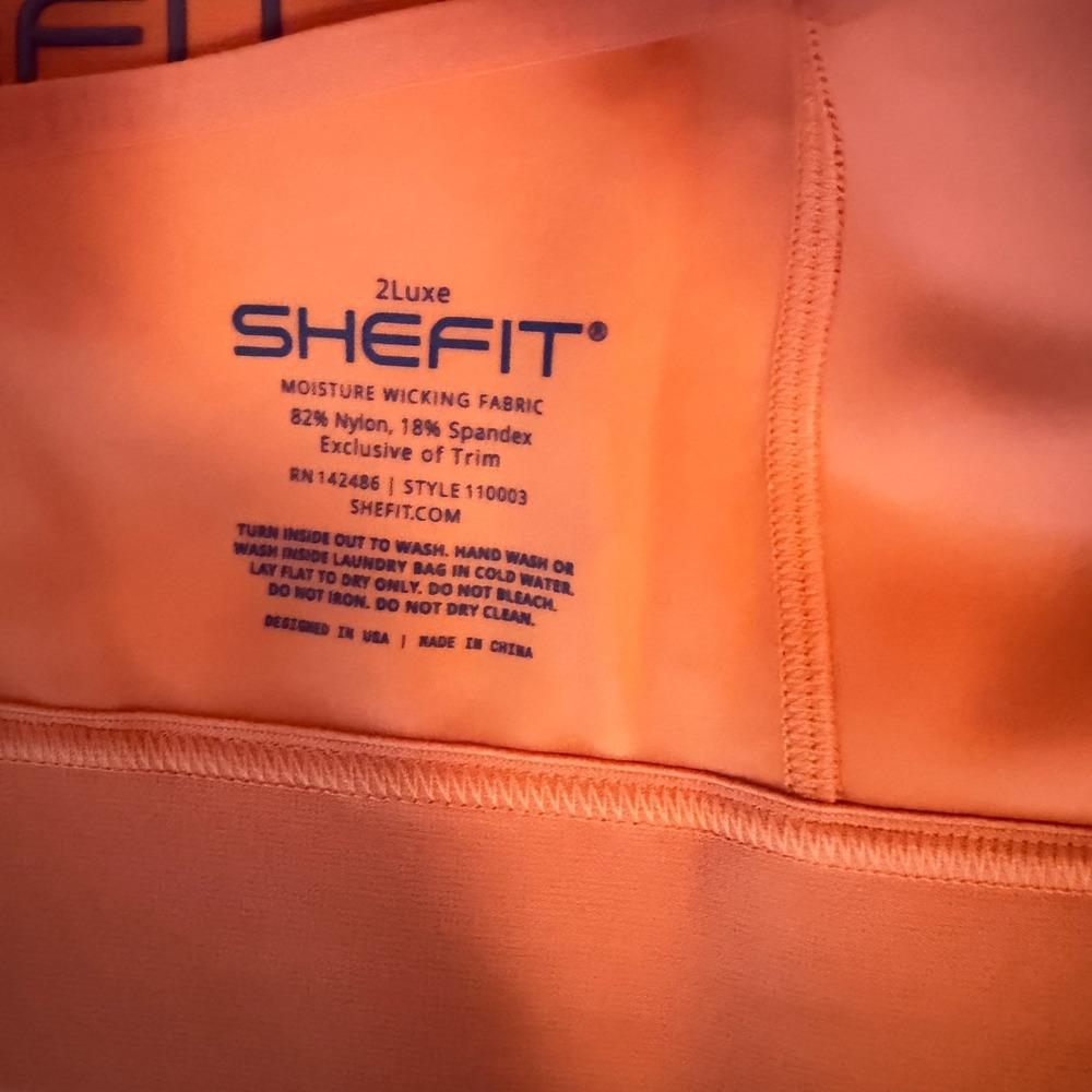SHEFIT FLEX Orange Sports Bra Size 2Luxe Supportive Activewear Medium Impact - Picture 6 of 7